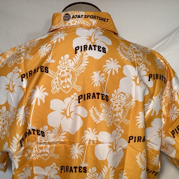 MLB Pittsburgh Pirates Baseball Hawaiian Button Up Shirt Men’s size XL - Picture 6 of 14
